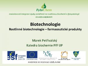 mezioborov integrace vuky zamen na rostlinnou biochemii a