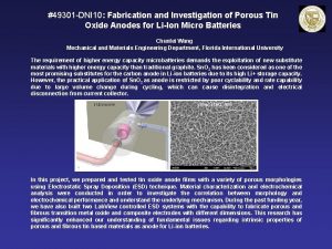 49301 DNI 10 Fabrication and Investigation of Porous