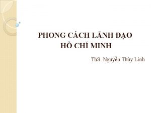 PHONG CCH LNH O H CH MINH Th