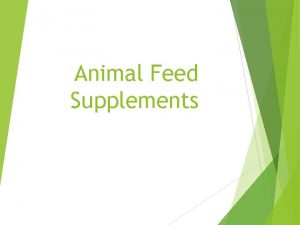 Animal Feed Supplements Aims Objectives Aim To understand