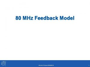 80 MHz Feedback Model 80 MHz FB Model
