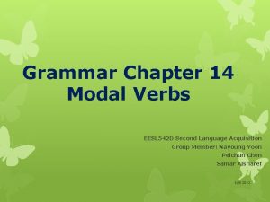 Grammar Chapter 14 Modal Verbs EESL 542 D