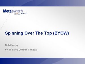 Spinning Over The Top BYOW Bob Harvey VP