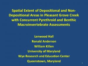 Spatial Extent of Depositional and Non Depositional Areas