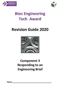 Btec Engineering Tech Award Revision Guide 2020 Component