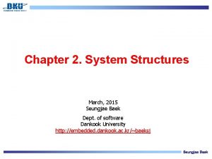 Chapter 2 System Structures March 2015 Seungjae Baek