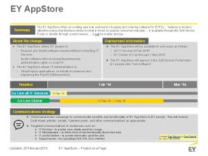 EY App Store The EY App Store offers