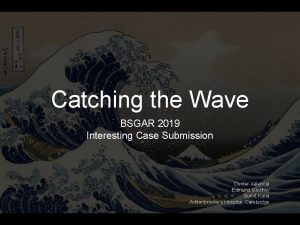 Catching the Wave BSGAR 2019 Interesting Case Submission