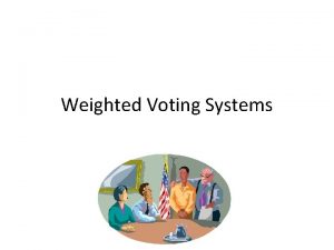 Weighted Voting Systems Important Vocabulary Weighted voting system