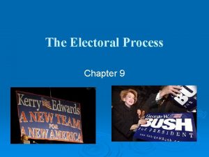 The Electoral Process Chapter 9 Nominating Process Nomination