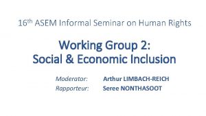 th 16 ASEM Informal Seminar on Human Rights