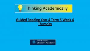 Guided Reading Year 4 Term 5 Week 4