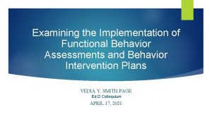 Examining the Implementation of Functional Behavior Assessments and