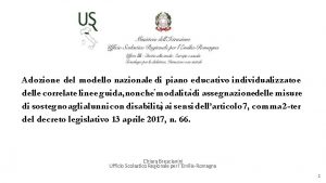 Adozione del modello nazionale di piano educativo individualizzato