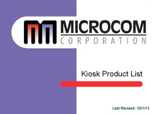 Kiosk Product List Last Revised 10113 428 TMplus