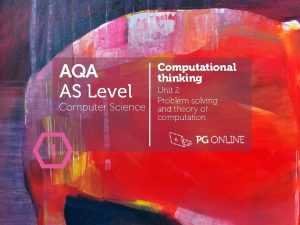 AQA AS Level Computer Science 1 Computational thinking