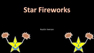 Star Fireworks Austin Iverson Current situation Our current