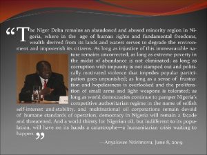 Democracy under Fire in the Niger Delta Anyakwee