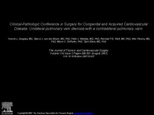 ClinicalPathologic Conference in Surgery for Congenital and Acquired