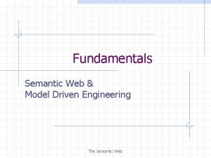 Fundamentals Semantic Web Model Driven Engineering The Semantic