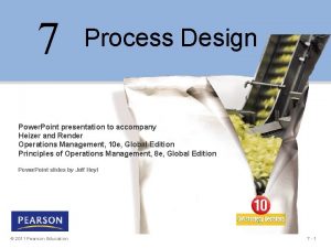 7 Process Design Power Point presentation to accompany