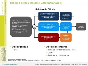 Cancer petites cellules CASPIAN phase III Schma de