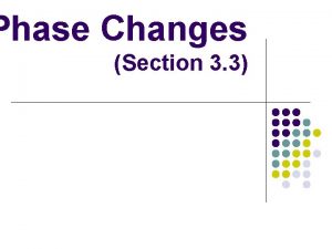 Phase Changes Section 3 3 Characteristics of Phase