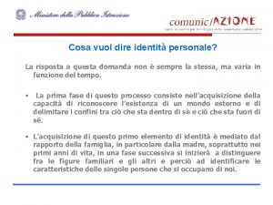 Cosa vuol dire identit personale La risposta a