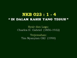 NKB 023 1 4 DI DALAM KASIH YANG