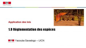 Application des lois 1 9 Rglementation des espces