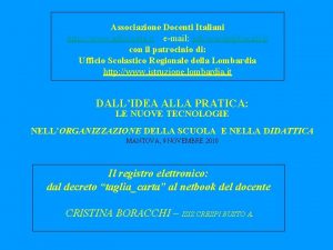 Associazione Docenti Italiani http www adiscuola it email