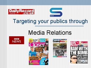 Targeting your publics through Media Relations Topics covered