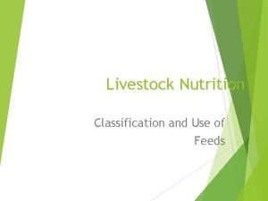 Livestock Nutrition Classification and Use of Feeds Classifications