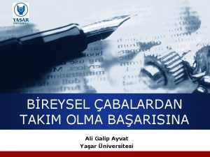 BREYSEL ABALARDAN TAKIM OLMA BAARISINA Ali Galip Ayvat