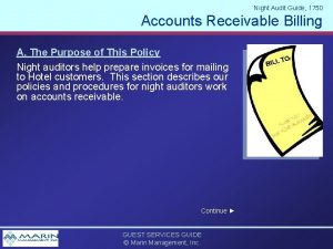 Night Audit Guide 1750 Accounts Receivable Billing A