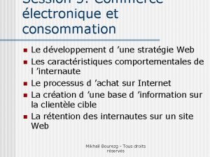 Session 5 Commerce lectronique et consommation n n