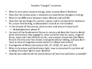 Possible thought problems What is zeropoint vacuum energy