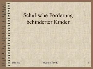 Schulische Frderung behinderter Kinder 09 01 2022 ADD