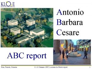 Antonio Barbara Cesare ABC report Bini Passeri Sciascia