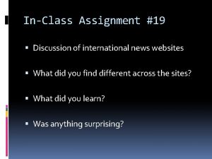 InClass Assignment 19 Discussion of international news websites