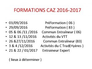FORMATIONS CAZ 2016 2017 03092016 Prformation 06 29092016