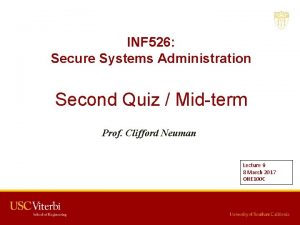 INF 526 Secure Systems Administration Second Quiz Midterm