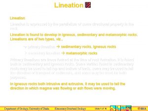 Lineation is expressed by the parallelism of some