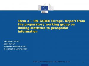 Item 3 UNGGIM Europe Report from the preparatory