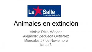 Animales en extincin Vinicio Rizo Mndez Alejandro Zequeda