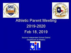 Athletic Parent Meeting 2019 2020 Feb 18 2019