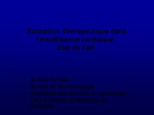 Education Thrapeutique dans linsuffisance cardiaque Etat de lart
