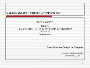 VALDS ABASCAL Y BRITO ANDERSON S C REGLAMENTO