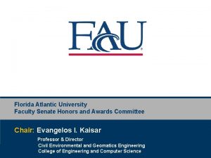 Florida Atlantic University Faculty Senate Honors and Awards