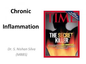 Chronic Inflammation Dr S Nishan Silva MBBS Chronic